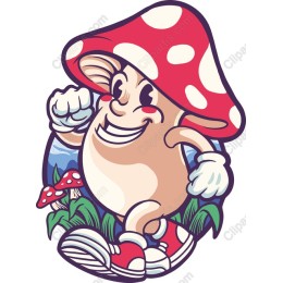 Cheerful Mushroom Character