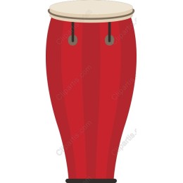 Vibrant Red Conga Drum