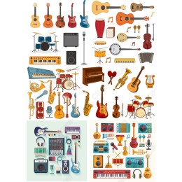  Music Instruments Clipart Collection - Bundle