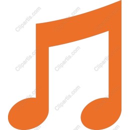 Vibrant Orange Music Note
