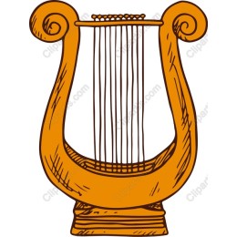 Elegant Hand-Drawn Harp