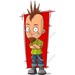 Edgy Cartoon Character with Spiky Hair