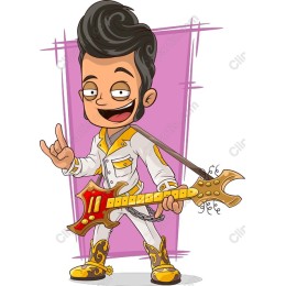 Cartoon Rock Guitarist