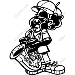Stylish Saxophonist Cartoon