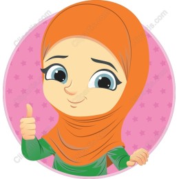 Cheerful Girl with Orange Hijab