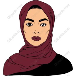 Maroon Hijab Woman