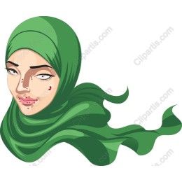Elegant Green Hijab Woman