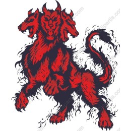 Majestic Three-Headed Lion