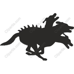 Energetic Trio of Running Dogs