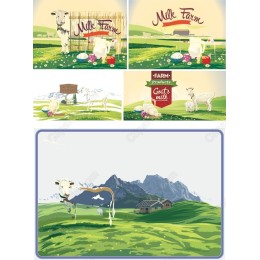 Milk Farm Clipart Set