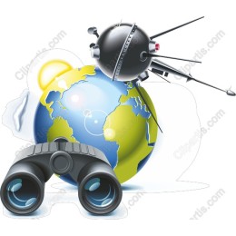 Cosmic Exploration: Earth, Binoculars, and Satellite