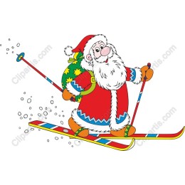 Skiing Santa Claus