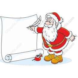Jolly Santa Claus with Blank Scroll