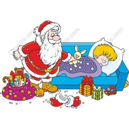 Magical Christmas Santa and Sleeping Child