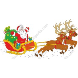 Cheerful Santa Claus Sleigh