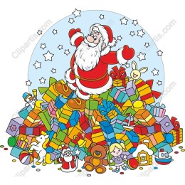 Vibrant Santa Claus & Gifts