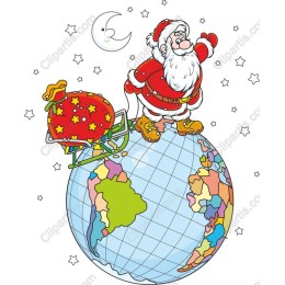 Santa Claus on Globe Festive