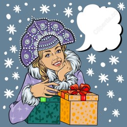 Festive Winter Girl with Gift Boxes