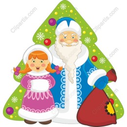 Joyful Santa and Girl Christmas