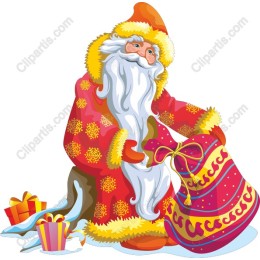 Joyful Santa Claus with Gifts