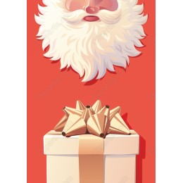 Jolly Santa Claus with Gift Box