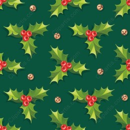 Holly Berries Festive Pattern