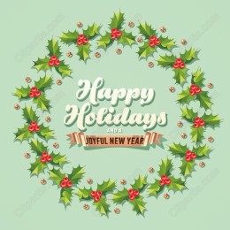 Happy Holidays and Joyful New Year Wreath