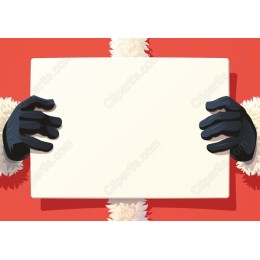 Santa Claus Hands with Blank Sign