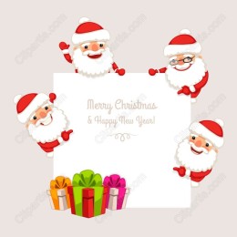 Festive Santa Claus and Gift Boxes