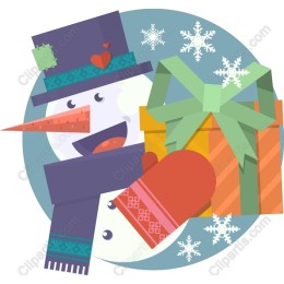 Festive Snowman and Gift