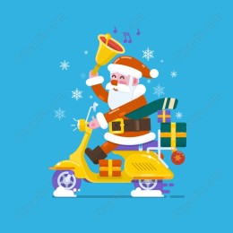 Santa Claus on Scooter