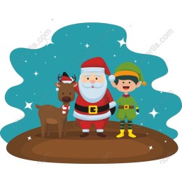 Christmas Cheer: Santa, Elf, and Reindeer