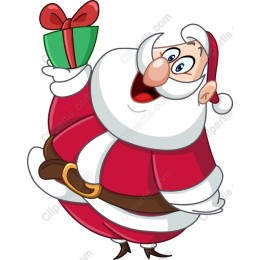 Jolly Santa Claus with Gift