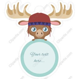 Charming Moose with Customizable Text Bubble
