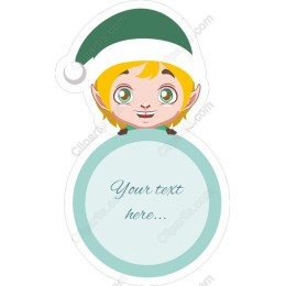 Christmas Elf Character with Customizable Text Space