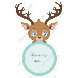 Charming Deer with Customizable Sign