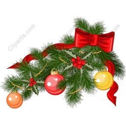 Festive Christmas Ornaments and Holly