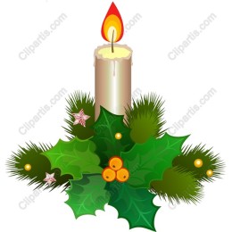 Christmas Candle with Holly