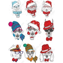 Charming Pet - Festive Attire Clipart Bundle