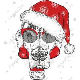 Festive Dog - Santa Hat & Sunglasses