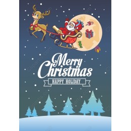 Merry Christmas Santa and Reindeer