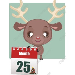Cute Reindeer with Calendar