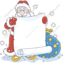 Festive Santa Claus with Blank Scroll