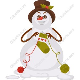 Whimsical Knitting Snowman