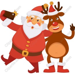 Jolly Santa and Reindeer