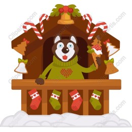 Whimsical Holiday Dog