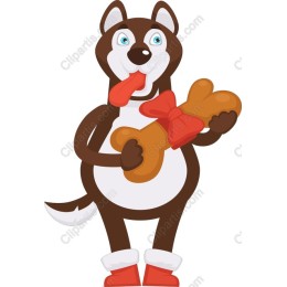 Cheerful Dog with Bone