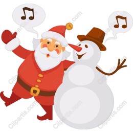 Cheerful Santa and Snowman Holiday