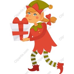 Festive Elf with Gift