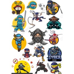 Ninja Clipart Set - High-Quality